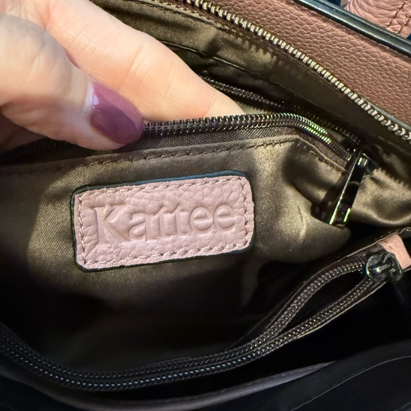 Kattee pebbled leather handle bag with detachable crossbody strap - Picture 9 of 11